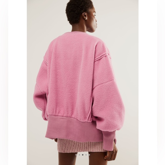 Free People Cozy Camden Sweatshirt Pink XS We the Free $98 Retail - Picture 2 of 10